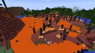 The Creeping Nether mod gradually corrupts the Overworld realm (Image via CurseForge)